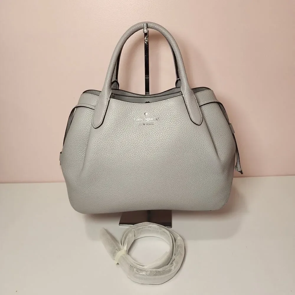NWT KATE SPADE K8134 DUMPLING LARGE SATCHEL Mountain Grey